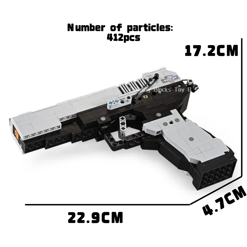مدينة الشرطة التقنية سلاح عسكري مسدس M23 اللبنات للنار رصاصة بندقية نموذج لعبة الطوب للأطفال هدية الكريسماس #6