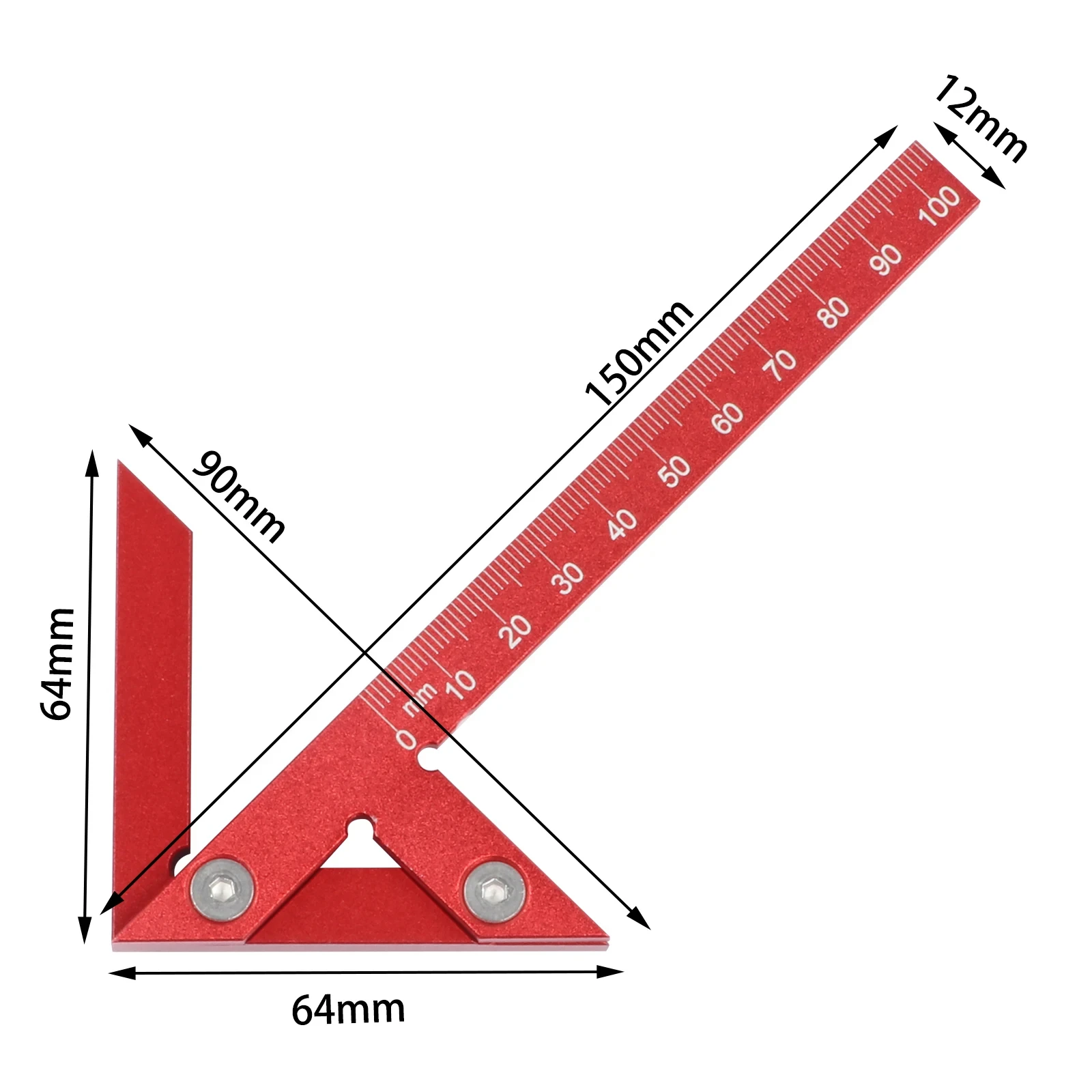 Center Finder Woodworking Square 45/90 Degree Right Angle Line Gauge Aluminum Center Scribe Carpenter Ruler Wood Measuring Tool