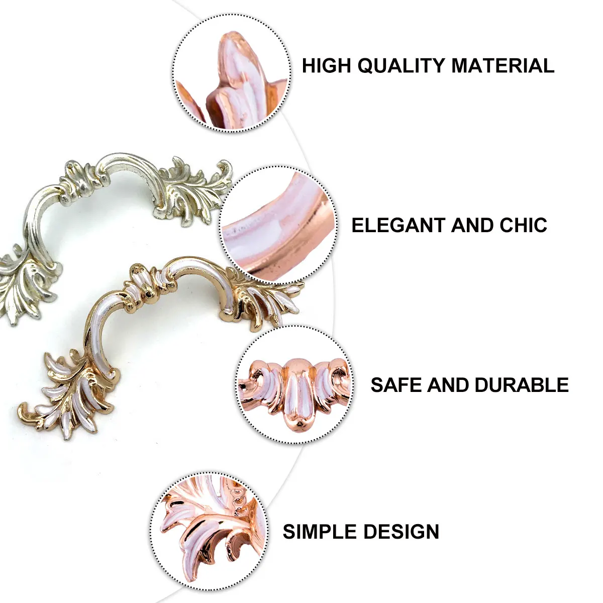 

Zinc Alloy Cabinet H les European Style Golden Pulls for Kitchen Cabinets Doors Drawers Home Decor Retro Hardware