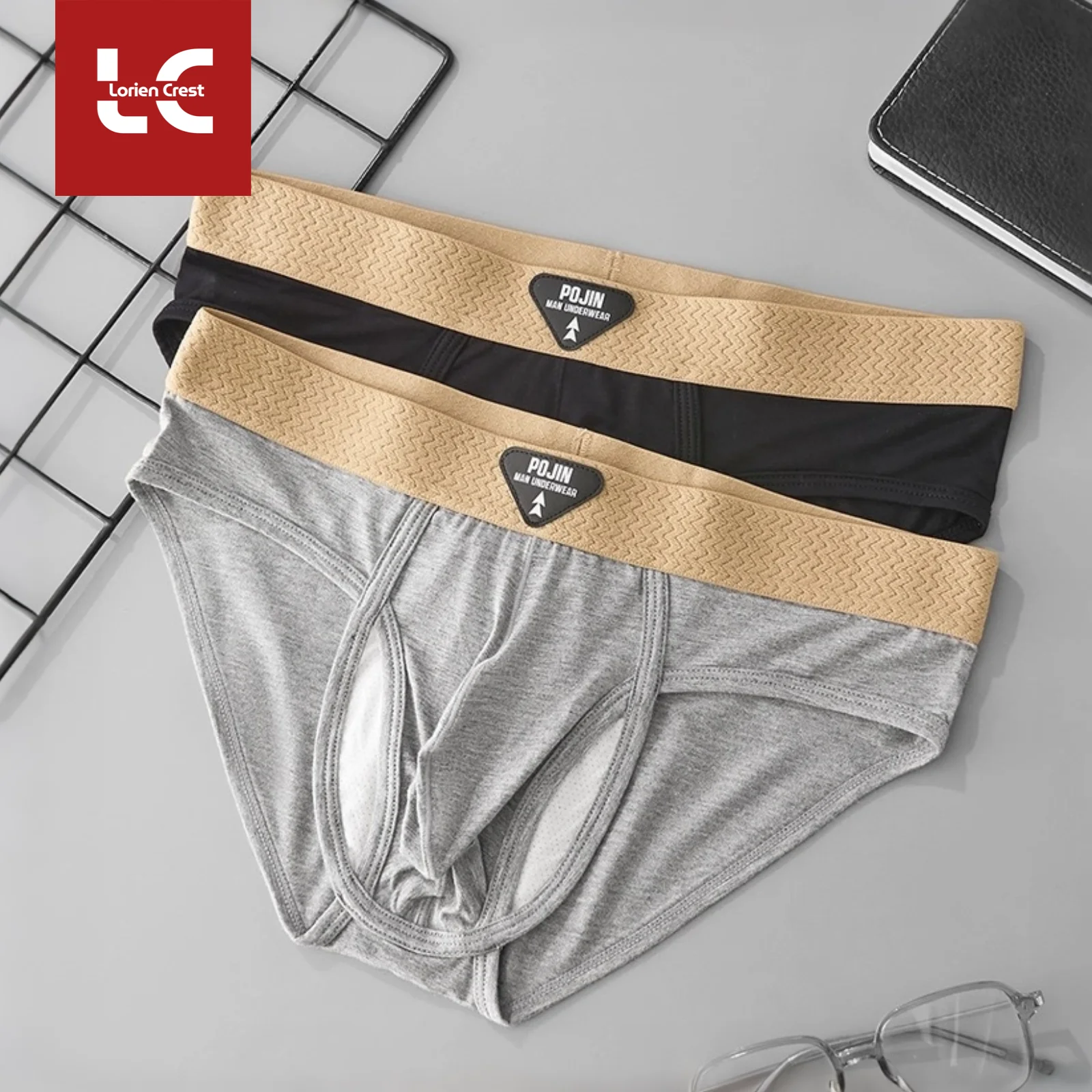 1/2Pcs Sexy Men's Modal Briefs Open Fly Soft Stretch Breathable Underwear Comfortable Pouch Briefs for Men