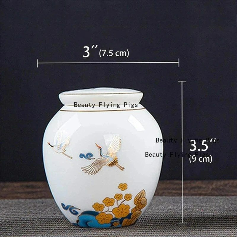 جرة صغيرة من السيراميك مناسبة لحاوية رماد الحيوانات والقطط والكلاب البشرية وصندوق تخزين جنازة الحيوانات التذكارية للقطط #2