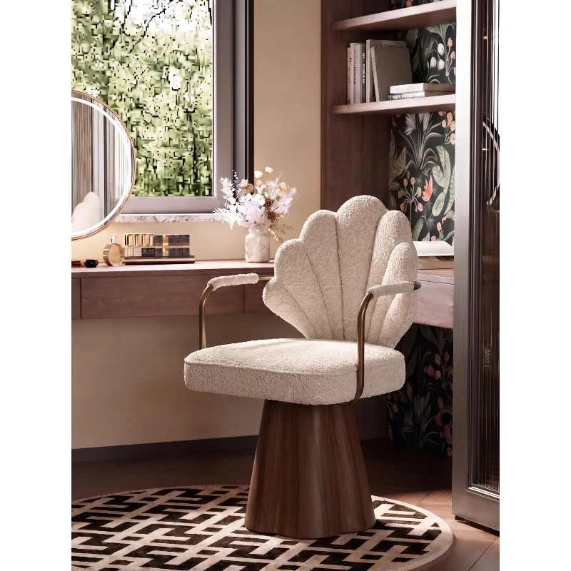 Makeup Chair French Fabric High-end Girls Bedroom Dressing Stool Rotatable Chair