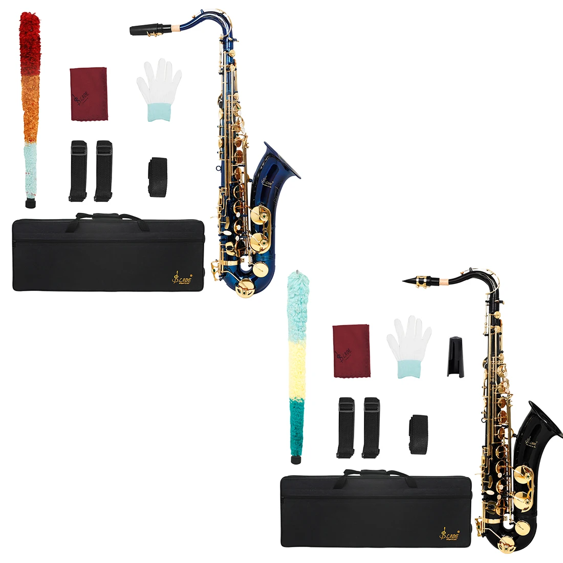 

SLADE Tenor Saxophone Lower B Adjustment Brass Tube Body Carved with White Shell Button Professional Woodwind Instrument