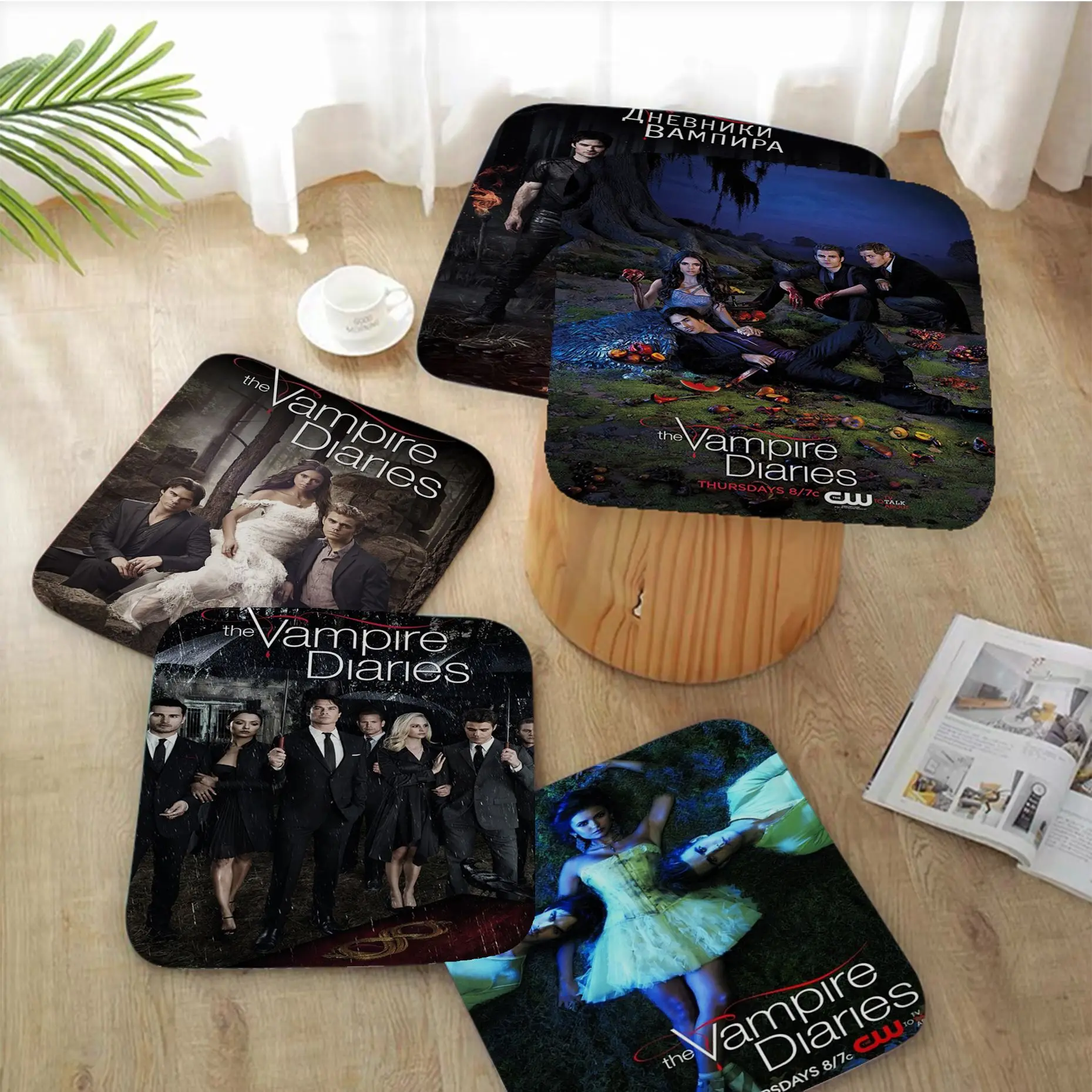 

The Vampire Diaries Art Seat Cushion Office Dining Stool Pad Sponge Sofa Mat Non-Slip Sofa Cushion