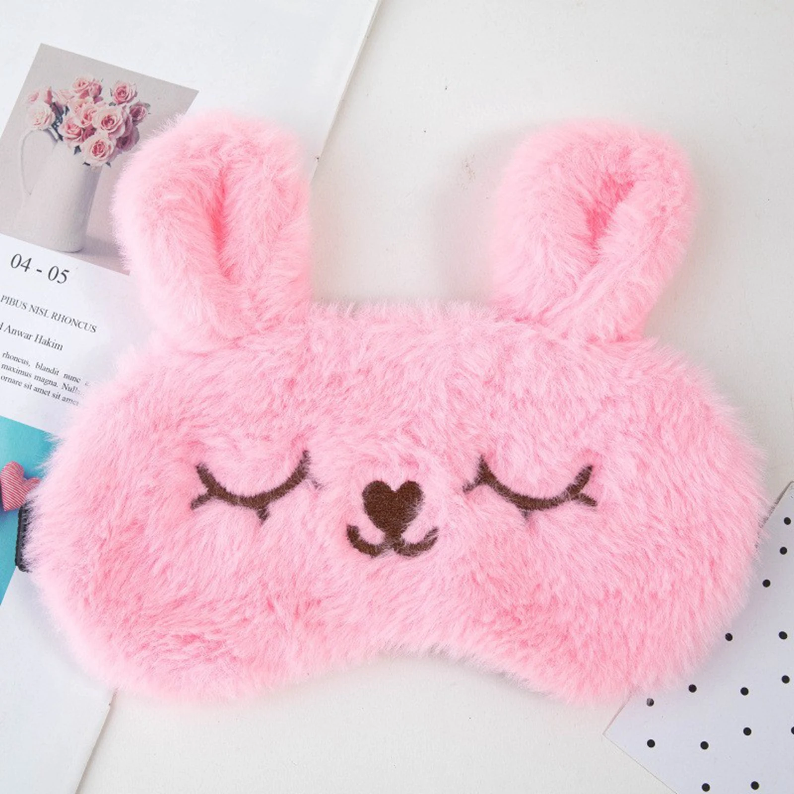 

Cartoon Kawaii Lunch Nap Eye Mask Cute Pink Creative Plush Ice Compress Pack Light-blocking Eye Mask Gifts For Girls