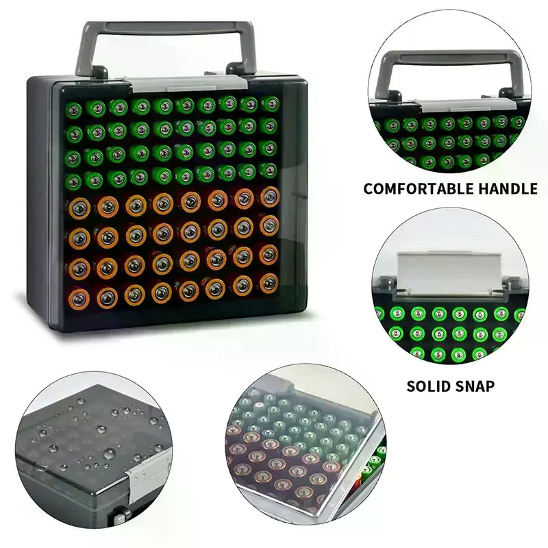 Battery Storage Organizer Holds 72 AA AAA Batteries Battery Box Case Garage Container Home Drawer Organization Dispenser Holder