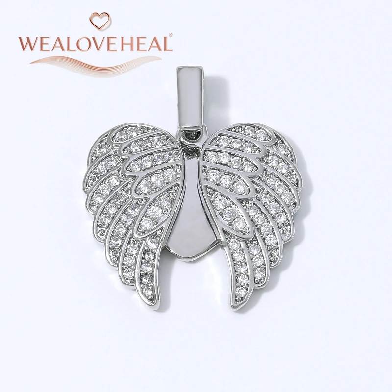 anhänger schmuckherstellung, 18K vergoldeter Messing-Anhänger mit Engelsflügeln und Herz für DIY-Schmuckherstellung, mikropavé-besetzter CZ-Flügel-Anhänger, DIY-Halskettenzubehör – Detail 19