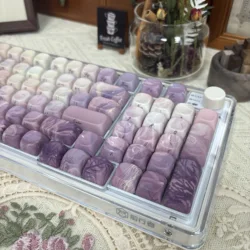 [Fall Of The Mermaid] Keycap MOA Side Engraved PBT Opaque Purple Aesthetic Round Keycap DIY Mechanical Keyboard Girl Gift Keycap