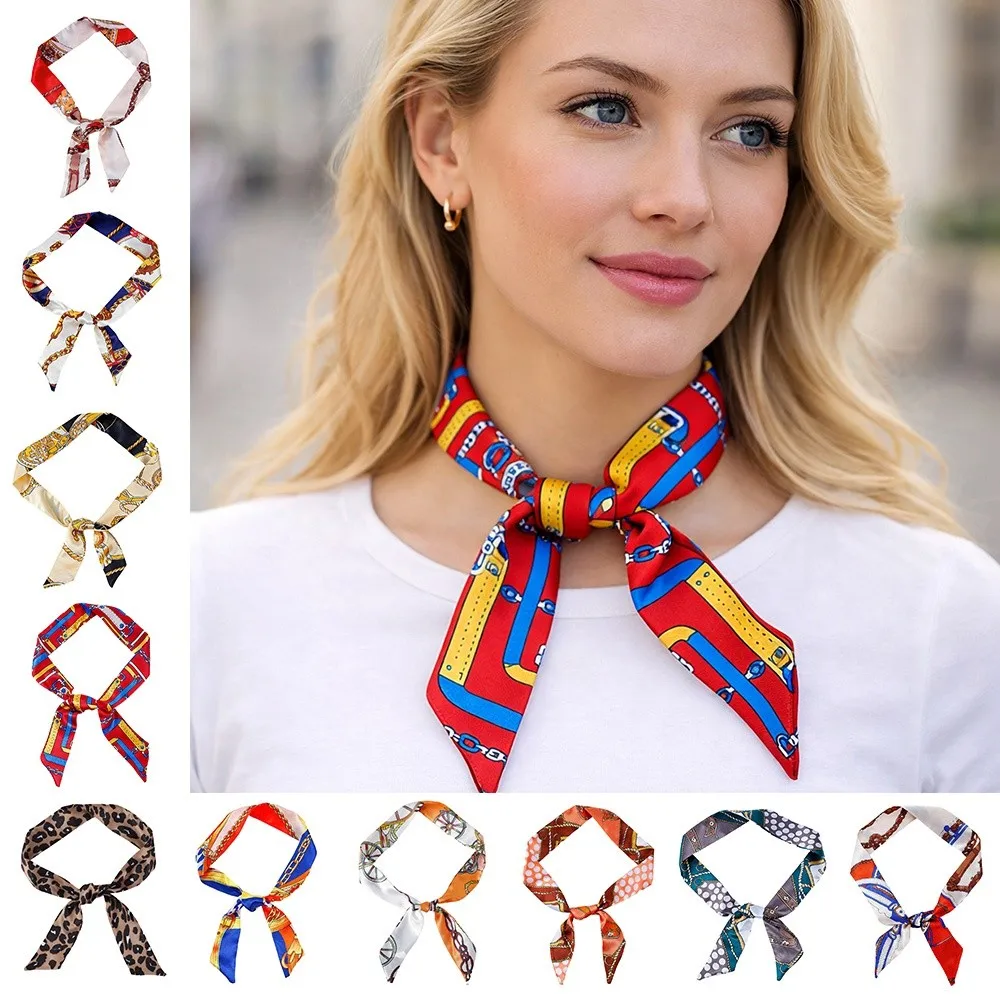 

New Silk Slender Scarf Double-Sided Streamer Long Neck Scarf Decoration Handbag Handle Ribbon Neckwear/Wrist/Waistband