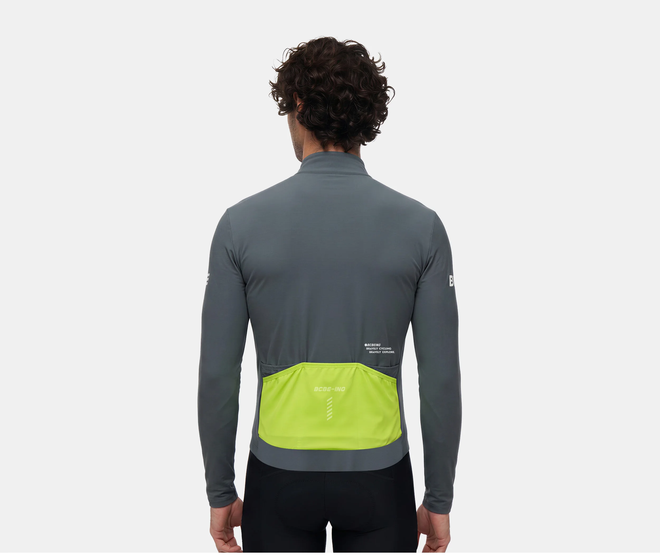 BCBE-ING Herren-Radtrikot für Winter und Herbst, Langarm, Thermofleece-Futter, Warmes Fahrradtrikot für Rennrad und Mountainbike – Detail 11