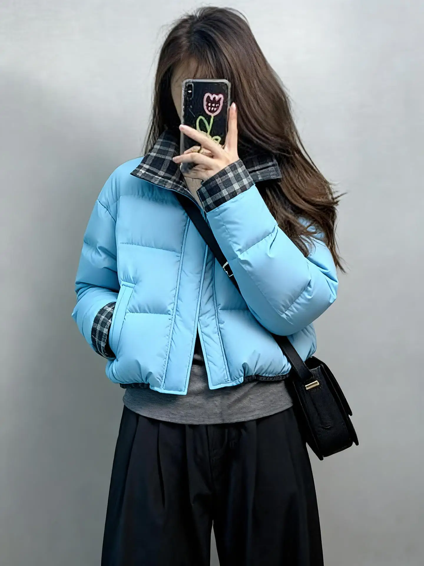 

2026 New Sli Thiened Blue ort Cotton Jaet Women's Winter Warm Coat Korean Sle Straight Cut Online Exclusive