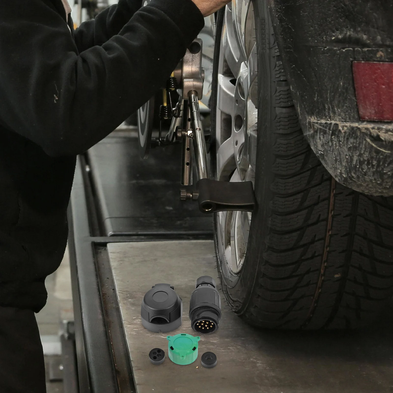 

1 Set 13 Pin Plug Adapter Wiring Harness Connector For Rv Repair Part Flat 13 Way Round Plug Trailer Accessories Connector For