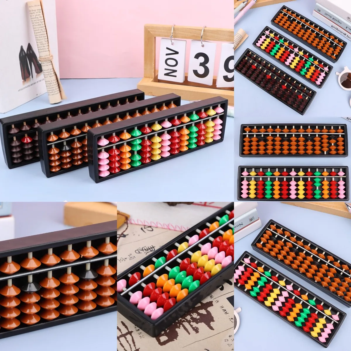 Math Learning Tool For Children Portable Chinese 13 Digits Column Abacus Arithmetic Soroban Calculating Counting