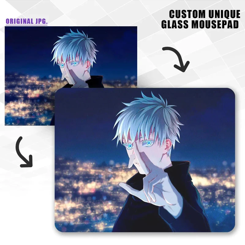 Custom Playmat Glass Game Pad Mousepad Computer Mouse Pad 450x400x3.2mm Non-Slip Carpet Square Desktop DIY Toughened Glass Pad