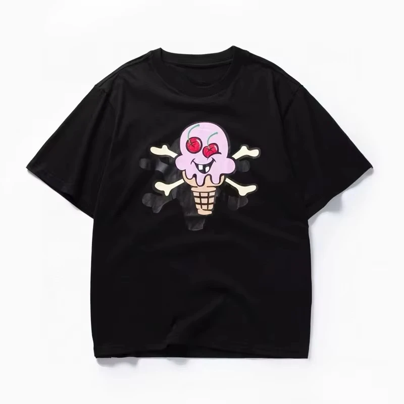 HOT SALE Summer Clothing Tops BBC ICECREAM Tide Brand Colorful Flying Dog Print Short Sleeved T Shirt Men Women Cotton Tshirt