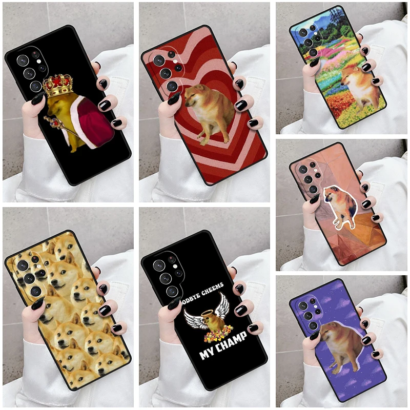 Phone Case For Samsung Galaxy S24 S23 S21fe S22 Ultra Plus Note 10 20 S8 S9 S10 Cover Cheems Doge