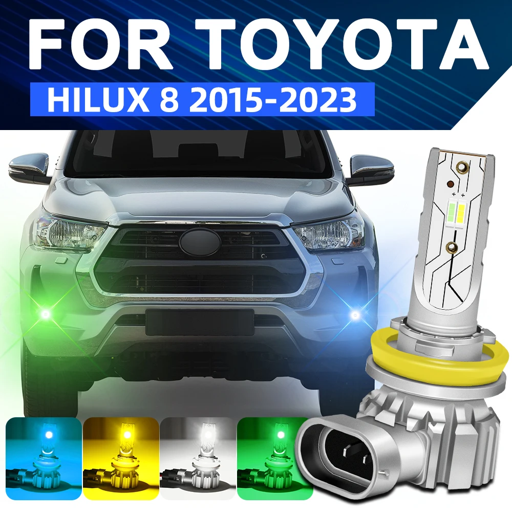 

Светодиодные передние противотуманные фары для Toyota Hilux 2015 2016 2017 2018 2019 2020 Hilux 8, тюнинговые аксессуары AN120/AN130 N1, белый, желтый, янтарный