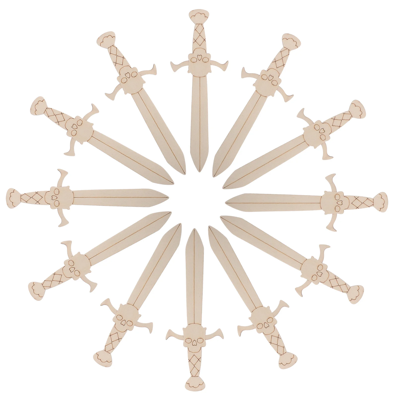 Recortes de madera en blanco para 20 piezas, suministros para manualidades DIY con temática pirata, piezas de madera sin terminar para actividades entre padres e hijos en interiores