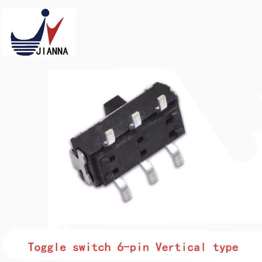 Toggle switch 6 pin vertical patch micro power switch wave band 2 gear is shifting MSS22D18G2 handle height 2MM