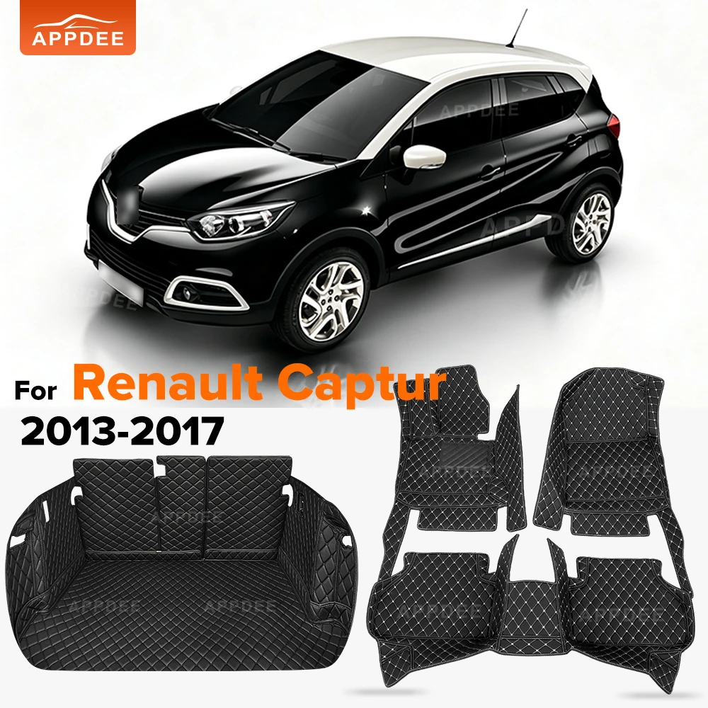 Car Floor Mat For Renault Captur 2013-2017 All Weather Custom Leather Car Interior Accessories Anti-Dirt Cargo Liner Trunk Mat