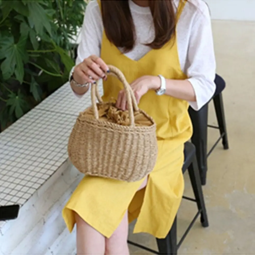 2024 Women\'s Straw Bag Summer Handwoven Vine Bag Wallet Willow Beach Bag Bohemian Bali Handbag