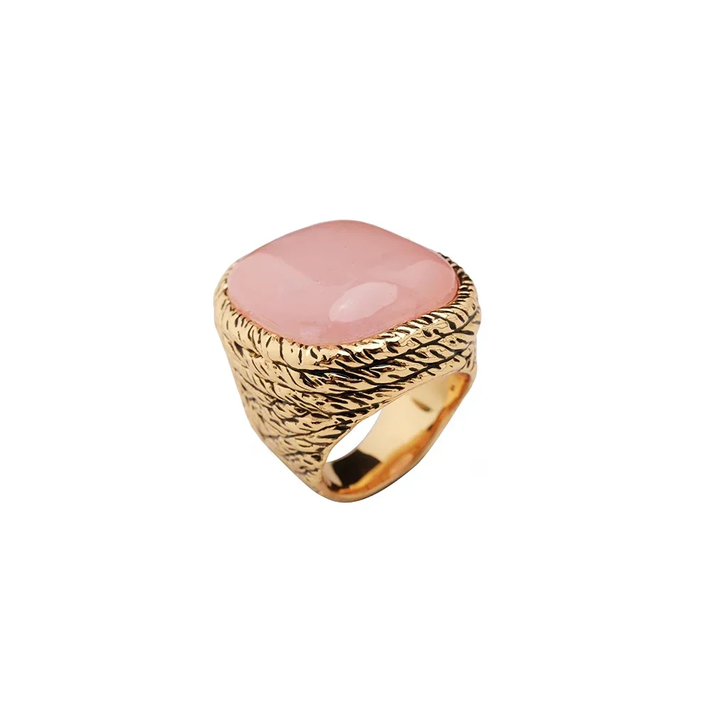 AB/ Copper Alloy with colored natural stone Retro style Palace style design luxury women's jewelry ring.