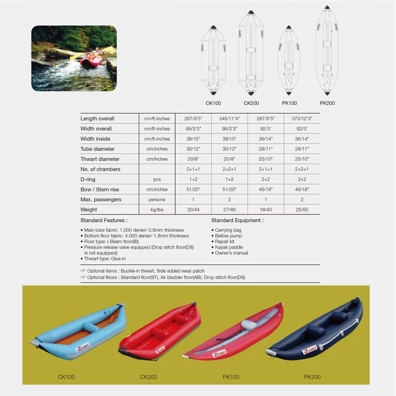 Kayaks inflables con parte inferior de punto de gota OEM de alta calidad a la venta