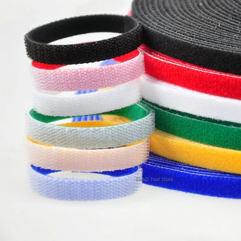 5M Self-adhesive Data cable Tie Belt wire storage tie Line management belt multi-color