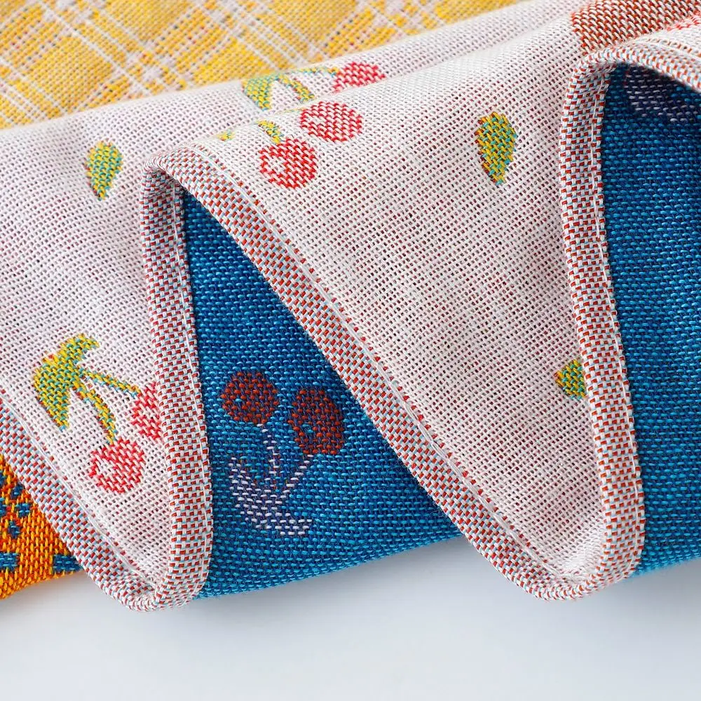 34*74cm Large Hand Towel Decorative 4 Layer Cotton Gauze Tea Towel Quick Dry Cartoon Pure Cotton Dish Cloth for Home Restaurant