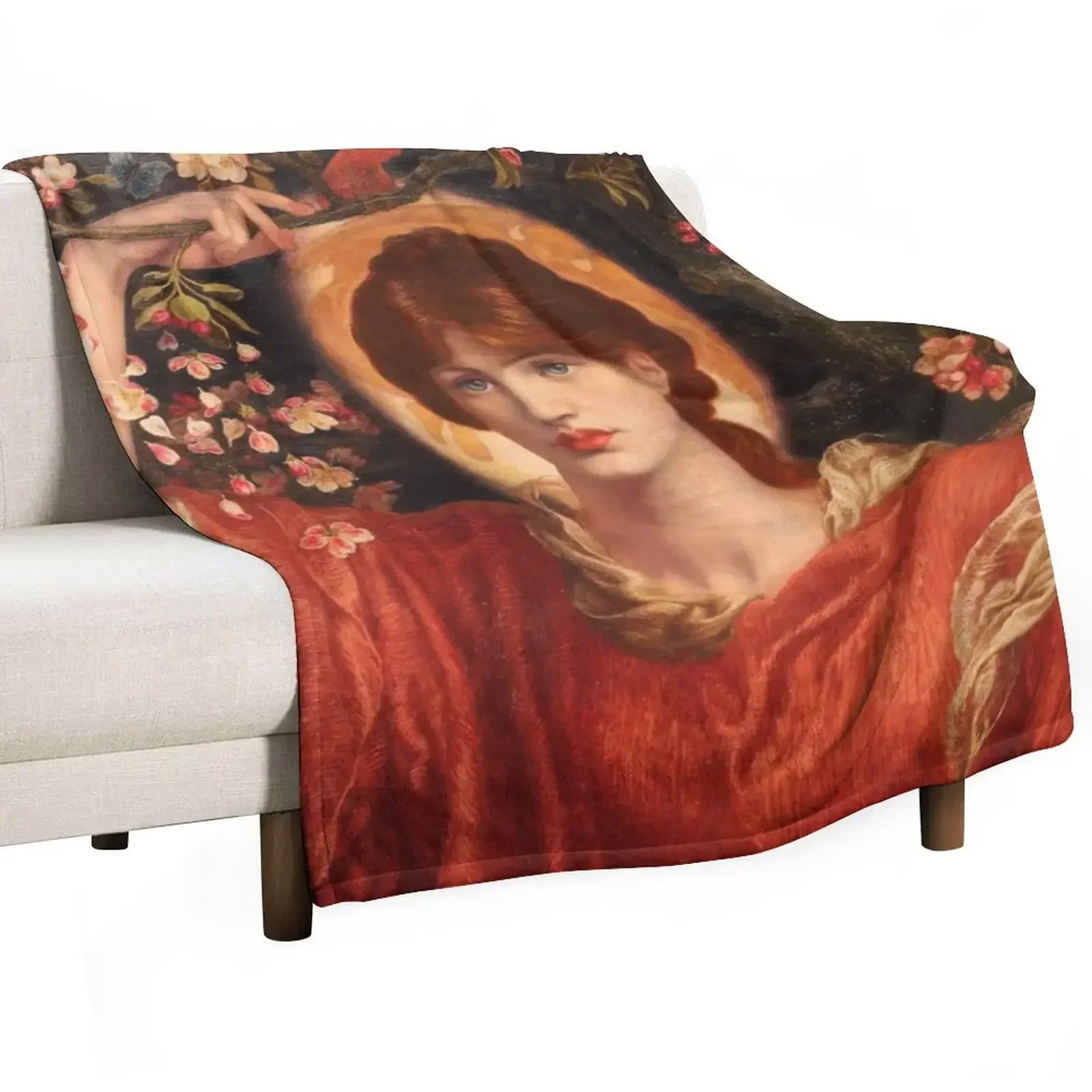 A Vision of Fiammetta Dante Gabriel Rossetti 1878 Pre-Raphaelite Art Throw Blanket Soft Plush Plaid funny gift Blankets