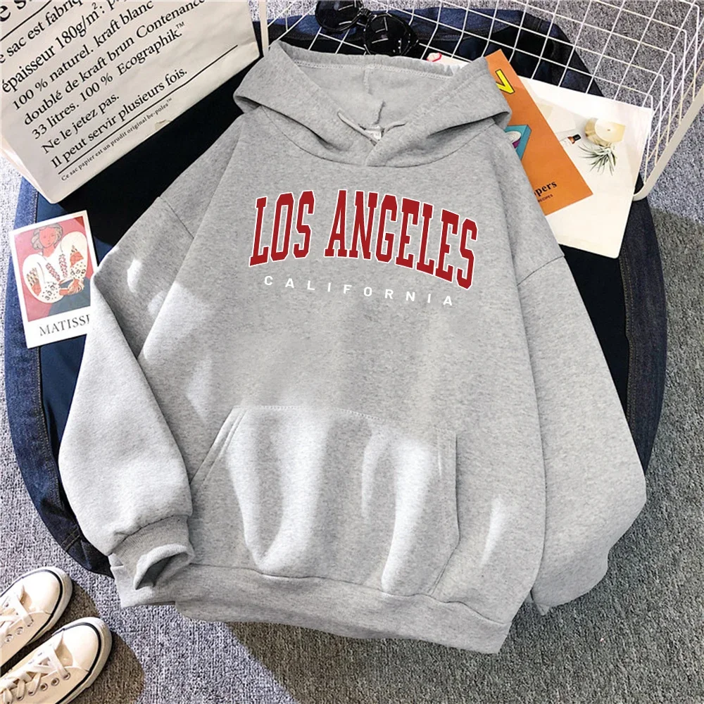 Fashion Los Angeles California Hoodies Women Novelty Casual Hooded Sweatshirt Warm Comfortable New Hoody Sweatshirt Hoodie