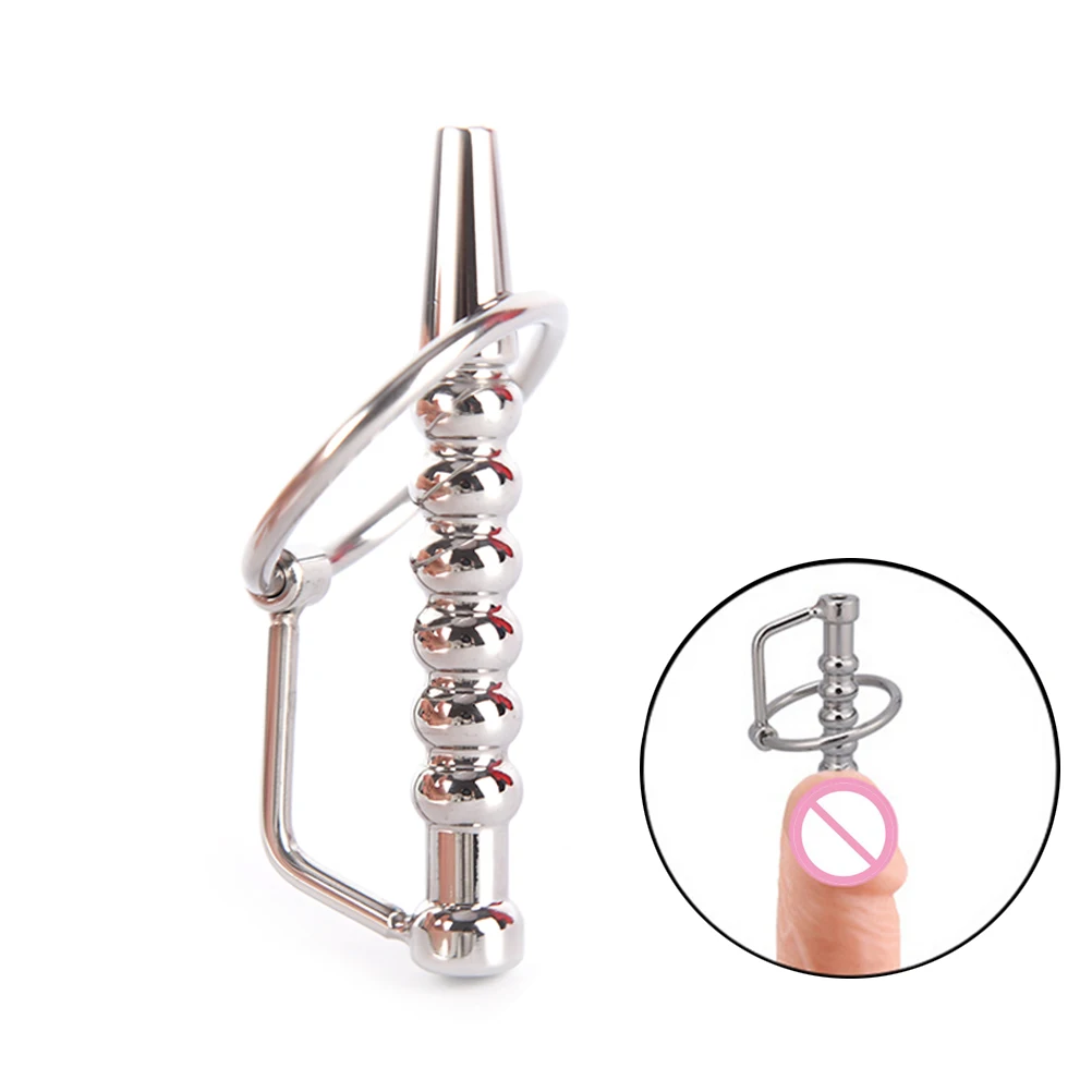 1PC Stainless Steel Gaysex Urethral Stimulator Dilators Sounding Penis Plug With Glans Rings Sounds Catheters Men\'s Masturbator