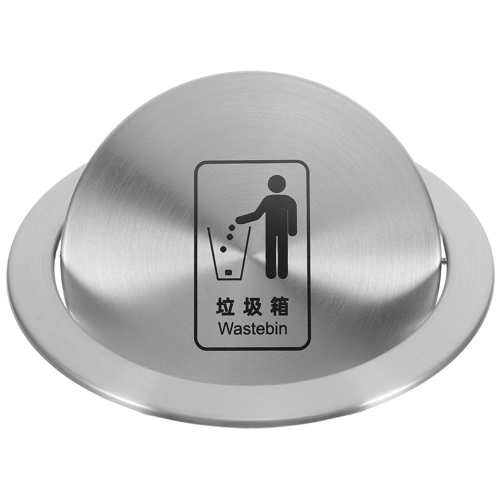 

Round Cover with Swinging Flap Stainless Steel Embedded Trash Chute for Kitchen Sink Bathroom Countertop Recessed Waste