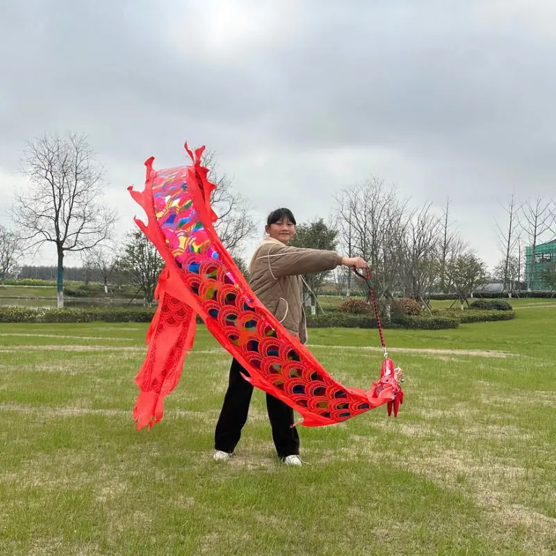 Accesorio de danza del dragón para niños, conjunto de dragón para Fitness al aire libre, accesorios para actuación escolar (cabeza y cola)