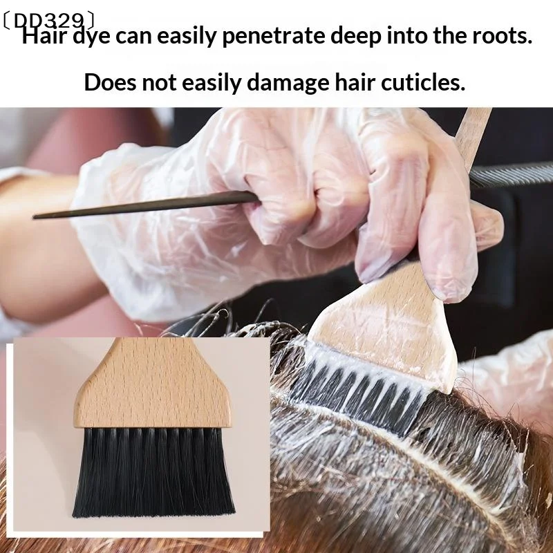 1Pcs Sharp Point Tail Design Wide Brush Bristles Bamboo Tinting Comb Wood Handle Bamboo Hair Dye Brush Coloring Tool〔DD329〕