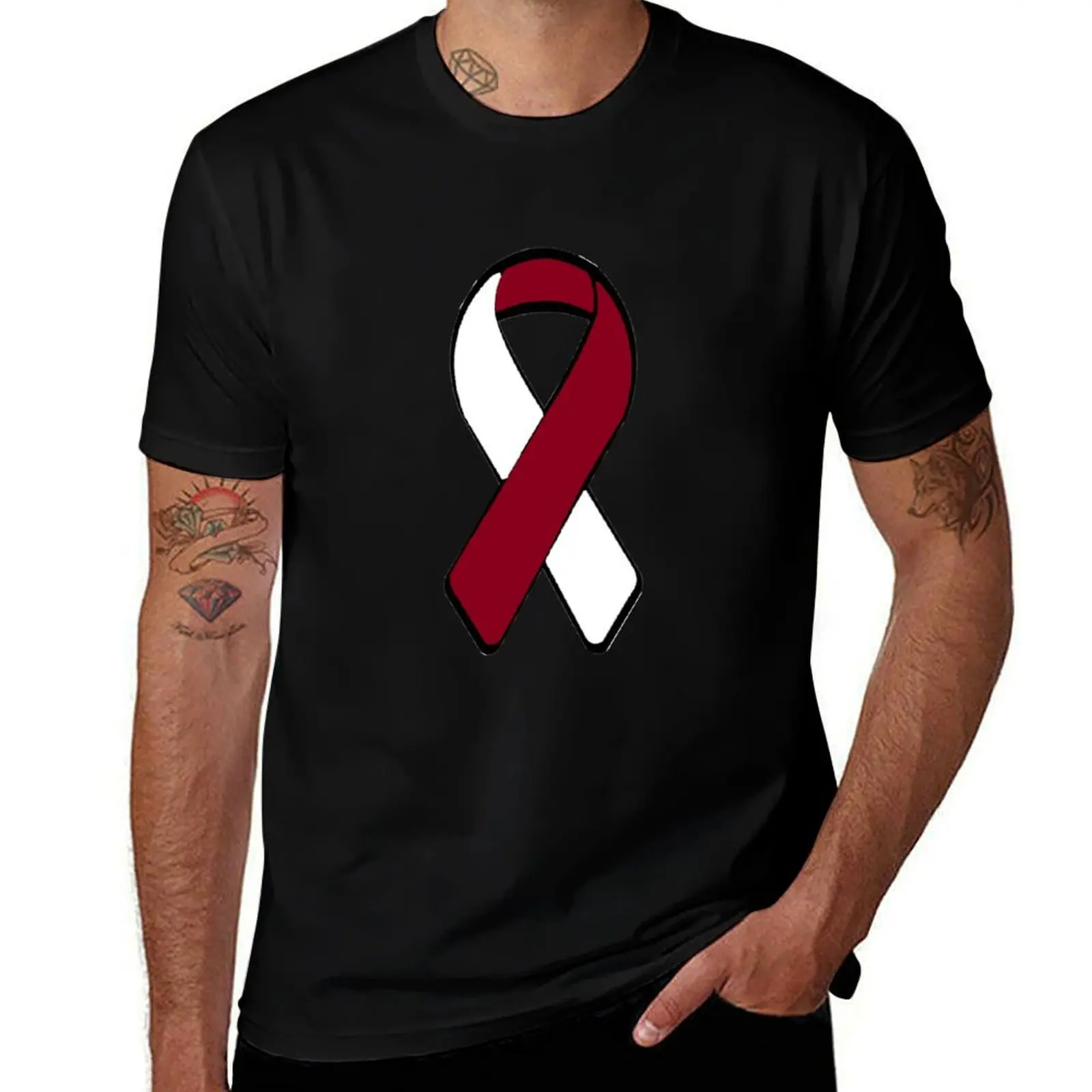 

Head and Neck Cancer Awareness ribbon 2 T-Shirt t shirts for man cotton funny men t shirt cotton 100% T-Shirt