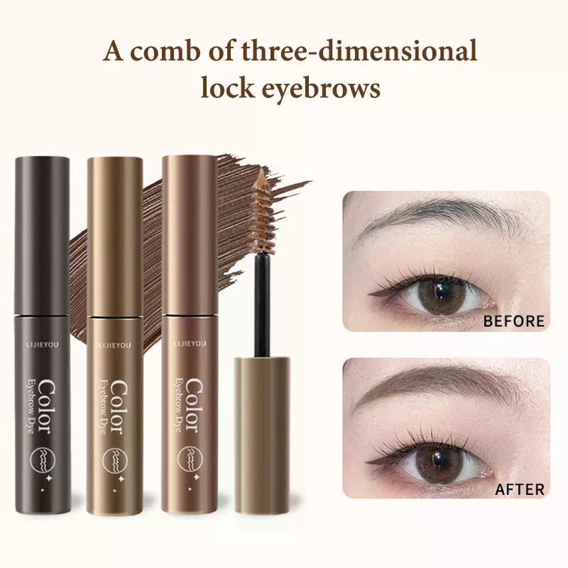 3 Colors Long-lasting Fixed Eyebrow Mascara Cream Waterproof Dyeing Color Quick-dry Eyebrow Gel With Brush Eye Beauty Makeup