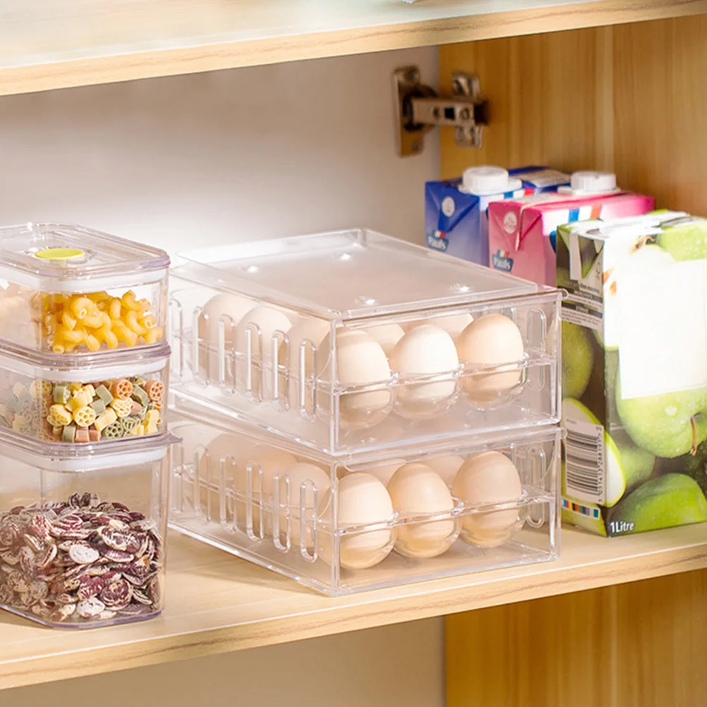 

Box Transparent Refrigerator Storage Organizer Drawer Compartment Design Fridge Egg Refrigerator Egg Storage Drawer Holder Bin