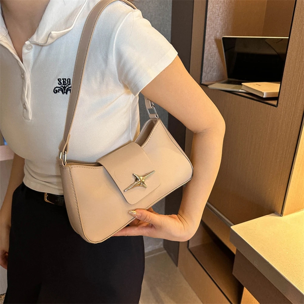 Vintage PU Leather Shoulder Bags for Women 2023 Classic Y2K Small Purse Luxury Brand Female Handbags Daily Ladies Underarm Bag