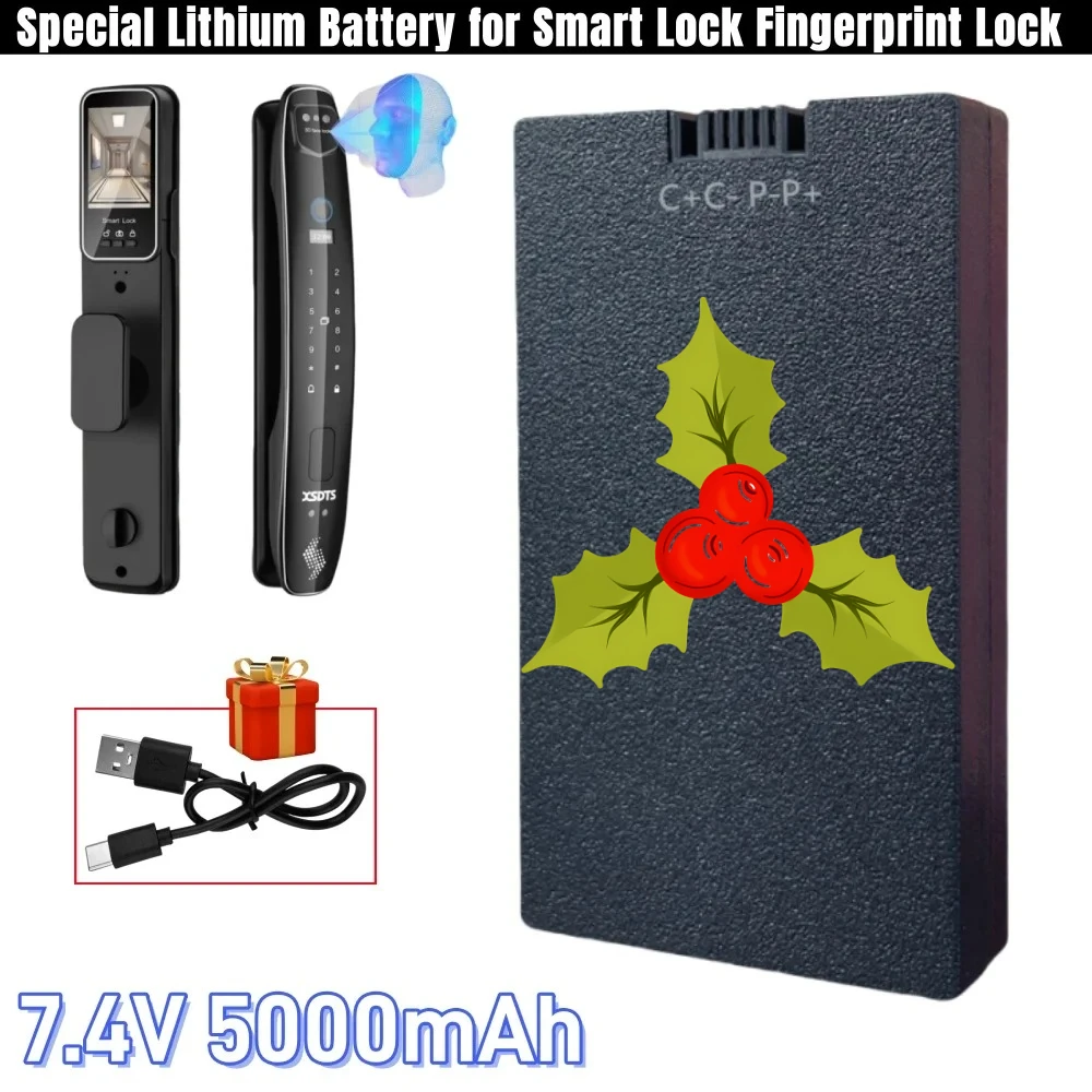 

Для YC04A YC04C YC04B YC04E 7.4V 5000mAh литиевая батарея для умного дверного замка