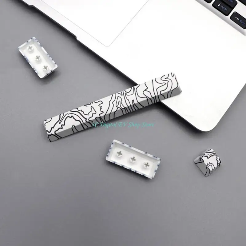 E74D 4PCS pour Entre 6.25U Space Barbar OEM KEYCAPAPS Les lignes sublimation chaleur améliorent fonctionnalité du