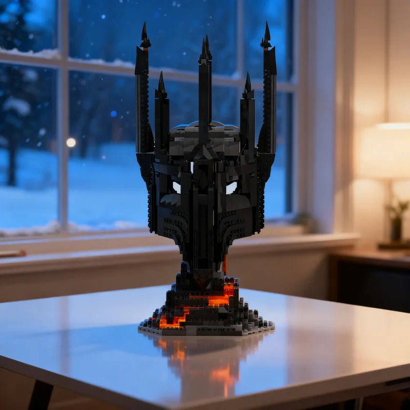 1306pcs MOC Sauron's Helmet – Mount DOOM Display Sauron The Hobbit And Lord Of The Rings Model Building Blocks Christmas Gift