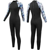 Traje de neopreno de 3mm para mujer, traje de buceo de una pieza de manga larga, traje de baño para mantener el calor, surf, buceo, kayak, apnea, natación
