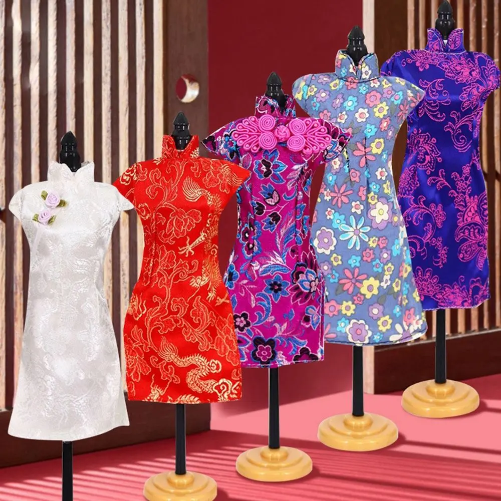 30cm Dolls Cheongsam Style Handmade  Accessories Chinese Traditional Dresses Evening Wearing Unique Dress Clothes