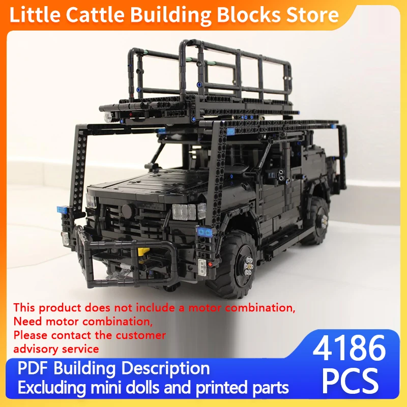 City Car Model MOC Building Bricks Armored Vehicle With Attack Platform Modular Technology Gifts Holiday Assemble Children Toys