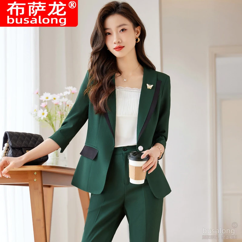 2026Summer mid-sleeve professional women's business suit jacket, formal slim-fit stylish outfit
