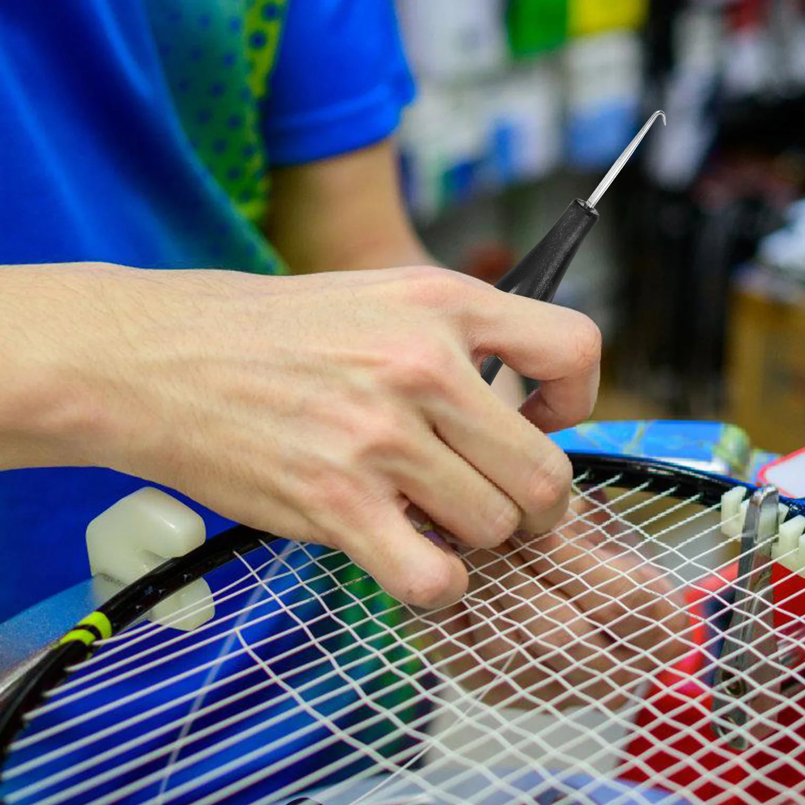 Máquina de roscado, ganchos para encordar bádminton, herramientas de tracción de alambre de plástico de aleación de aluminio, extractor de gancho de cuerda para raqueta de tenis