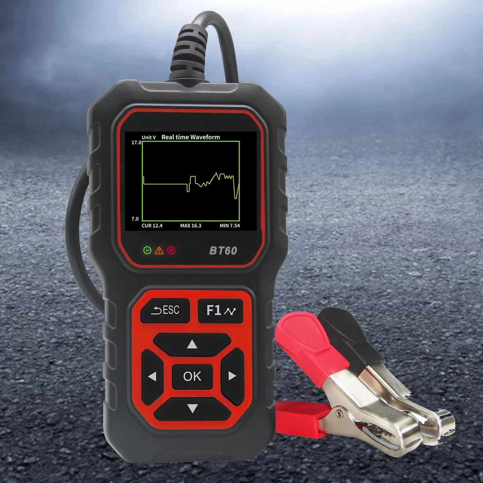 

Generic BT60 Car Battery Tester Automotive Charging Cranking System Tester Test scan Tool Portable Digital Car Battery Analyzer