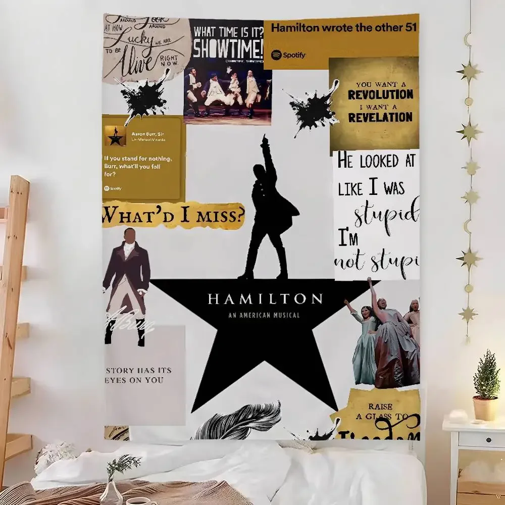 American Musical H-Hamilton Tapestry Bedroom Living Bar Garden Outdoor Microfiber festival Decoration Background Art Banner
