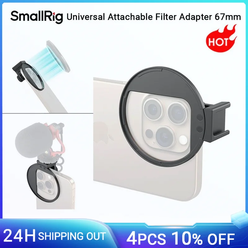 

SmallRig Universal 67mm Magnetic Filter Adapter for Smartphones for iPhone 16 / S24 Ultra /for Vivo X100 & 67mm Filters -5171